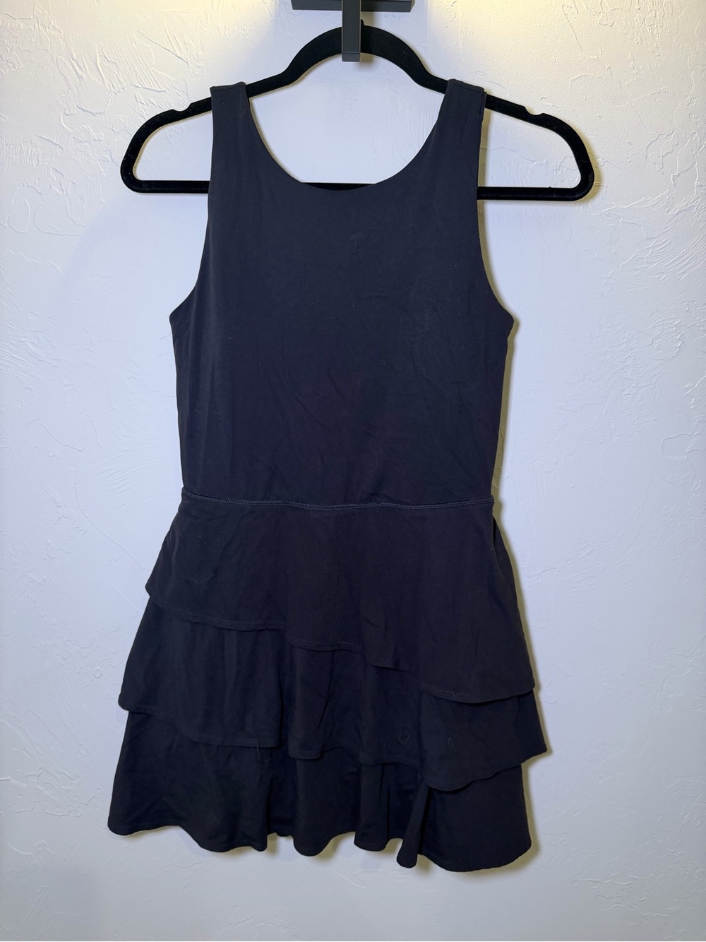 JoyLab Black Sleeveless Tiered Mini Dress